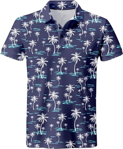 Vista 145 de Camisa de golf de los años 80 para hombre, ajuste seco, manga corta, estampada, divertidas, camisas de golf de los años 90 para hombre