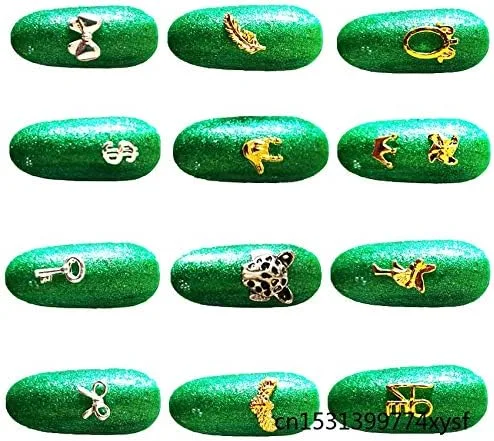 Vista 2 de RD-71551 Decoración Rhinestone 100pcs Manicura Dorado 3D Nail Art Decoración Aleación Uñas Encantos Uñas Diamantes de Imitación Plana Uñas