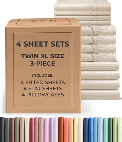 Vista 14 de Pack of 2, Twin Size 3 Piece Sheet Set - Breathable & Cooling - White