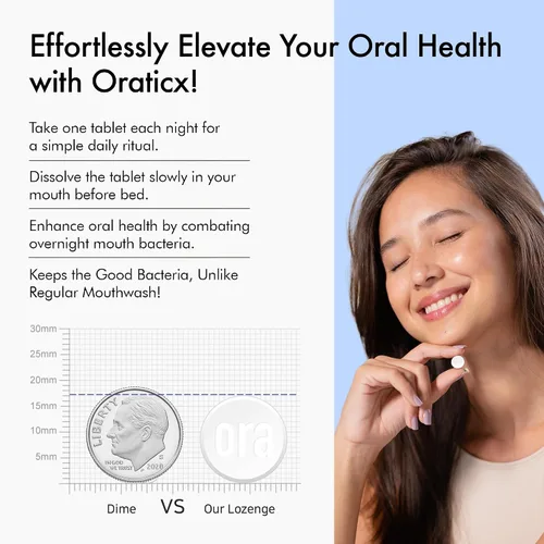 Vista 4 de OraTicx Probióticos orales para dientes y encías, 8 mil millones de UFC, apoya naturalmente la salud oral, el aliento fresco y la inmunidad