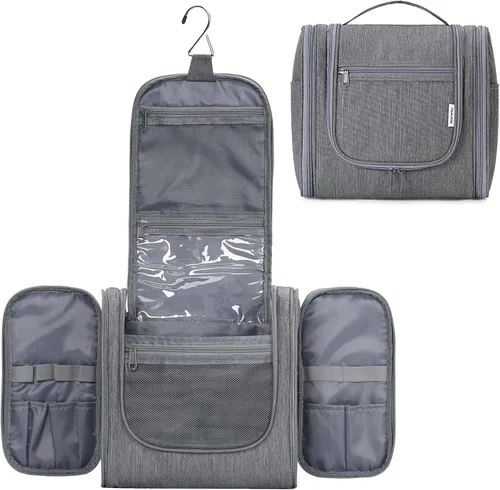 Vista 14 de Narwey - Neceser de viaje colgante, organizador de maquillaje y productos cosméticos para mujeres y hombres, Aa-morado., L
