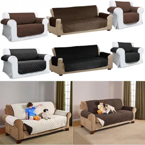 Vista 3 de Funda de sofá acolchada, lavable, extraíble, antidesgaste, protector de muebles para mascotas o niños (1, 2 plazas)