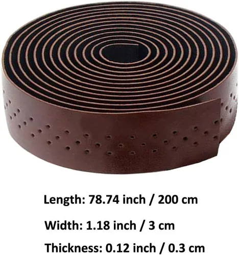 Vista 3 de ESUPPORT Cinta para manillar de bicicleta, cinta de manillar de bicicleta de carretera, cinta de mango de cuero, cintas de agarre cómodas
