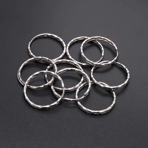 Vista 3 de 30 unids/lote de rodio Color Split Llaveros 0.984 in Llavero Llavero Llaveros Cierre Hallazgos Clave para DIY Joyería Fabricación Accesorios