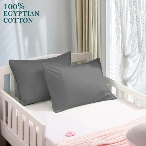 Vista 2 de Funda de almohada de viaje de 12 x 16 pulgadas, juego de 2 fundas de almohada para niños pequeños, 600 hilos, cierre de sobre, 100% algodón egipcio