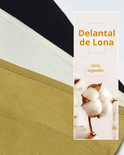 Vista 6 de Delantal de cintura de trabajo de lona con 3 bolsillos