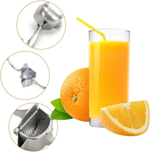 Vista 2 de Exprimidor manual de frutas de acero inoxidable Exprimidor de mano de aleación resistente portátil Exprimidor de limón naranja exprimidor de cítricos