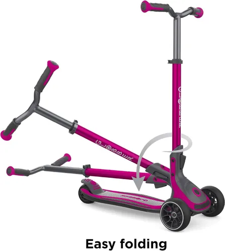 Vista 5 de Globber Ultimum Scooter Patineta de 3 ruedas para adultos y niños de 5 años Patineta plegable con cubierta segura y antideslizante y frenos