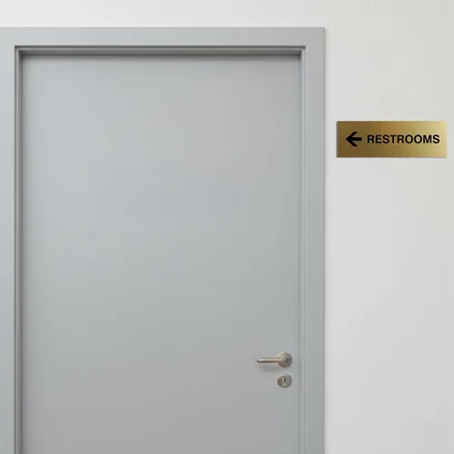 Vista 4 de Signs ByLITA Basic Restrooms - Letrero direccional para pared o puerta (negro), pequeño (paquete de 1)