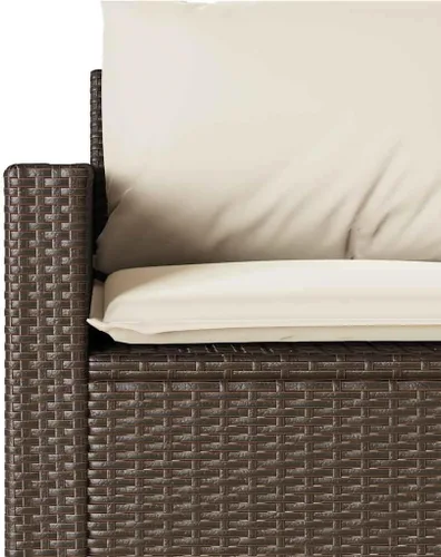 Vista 9 de 3-Seater Outdoor PE Rattan Sofa for Garden Patio, Brown