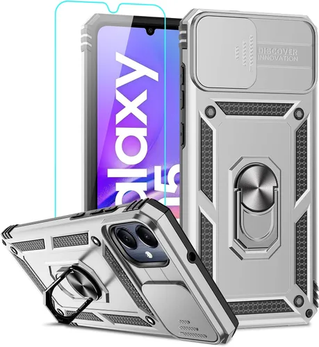 Vista 56 de LeYi Funda para Samsung Galaxy A05 (no compatible con A05S) con protector de pantalla y protector de lente de cámara, funda resistente de grado Negro