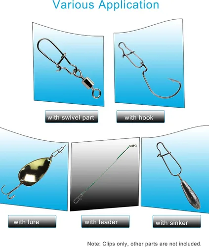 Vista 4 de Clips de pesca con cierre doble, 100