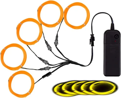 Vista 16 de MaxLax Cable EL, luces de neón portátiles, cable EL 5 en 3.3 ft, alambre electroluminiscente para decoración de Halloween, fiesta de Navidad Ten