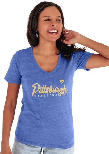 Vista 23 de Blue 84 NCAA - Camiseta de triple mezcla con cuello en V para mujer