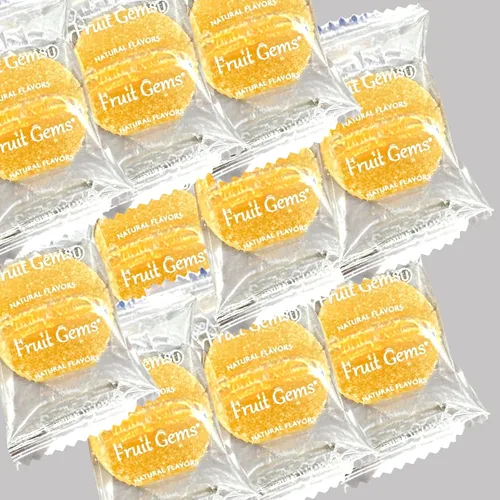 Vista 2 de Fruit Gems 1.5 Libras Klub Bulk Bocadillos Envueltos Individualmente - Sabores Surtidos Suave Espolvoreado con Azúcar - Dulces a Granel Hechos