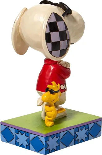 Vista 5 de Enesco Jim Shore Peanuts Joe Cool Snoopy y Woodstock - Figura de espalda con espalda, 5 pulgadas, multicolor