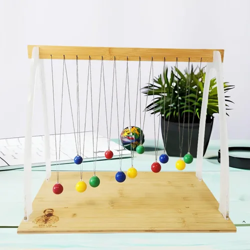 Vista 4 de Newtons Cradle Bolas de péndulo Cool Science Gadgets Cinética Física Juguetes Decoraciones de escritorio