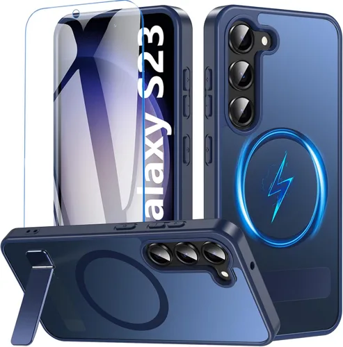Vista 31 de Funda OWKEY Samsung Galaxy A13 5G, Funda Magnética para Teléfono con Soporte y Protector de Pantalla, Funda Protectora Antihuellas y a Prueba de A13