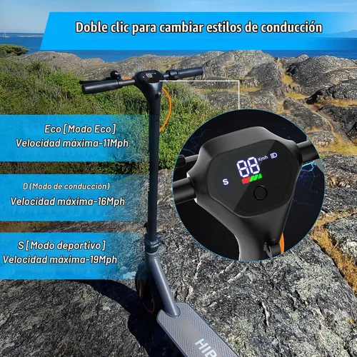 Vista 2 de Hiboy S2 MAX Adult Electric Scooter, 500W Motor, 40.4 Miles Long Range 19 Mph Top Speed, 10" Pneumatic Tire, Foldable Commuter E-Scooter with Dual