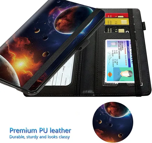 Vista 59 de Funda para chequera para hombres y mujeres, cartera de cuero RFID con ranuras para tarjetas de crédito, soporte de cheques duplicados personales