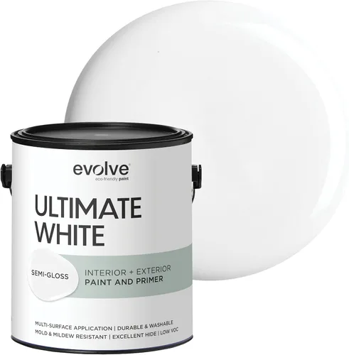 Vista 9 de EVOLVE Pintura blanca e imprimación definitiva en uno, blanco cáscara de huevo, 1 cuarto de galón, interior y exterior, cobertura de una capa
