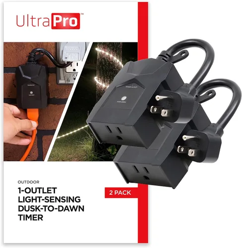 Vista 9 de UltraPro Sensor de Atardecer a Amanecer para Exteriores, Temporizador de Luz de Doble Toma, Cuenta Regresiva de 8/6/4/2 Horas, Resistente a
