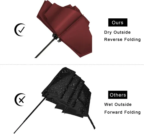 Vista 3 de LANBRELLA Compact Reverse Folding Umbrella Auto Windproof Travel Umbrella