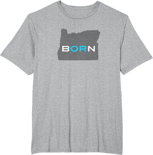 Vista 30 de Nacido en Oregon Camisa – Estado Mapa Born Idea de regalo, Negro