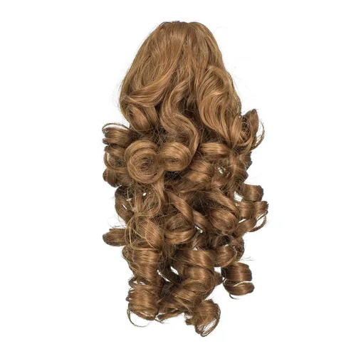 Vista 15 de 12-Pulgadas Extensiones de Cola de Caballo Cortas con Rizos de Tornillo y Pinza de Gancho Extensiones de Cabello Sintético con Cordón Extensiones