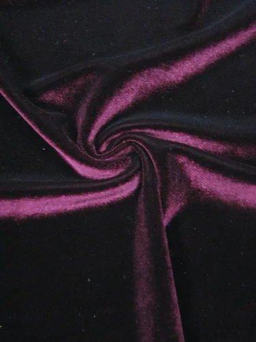 Vista 20 de Tela de poliéster sólido Spandex Velvet 2 Ways Stretch peso medio - por The Yard (negro)