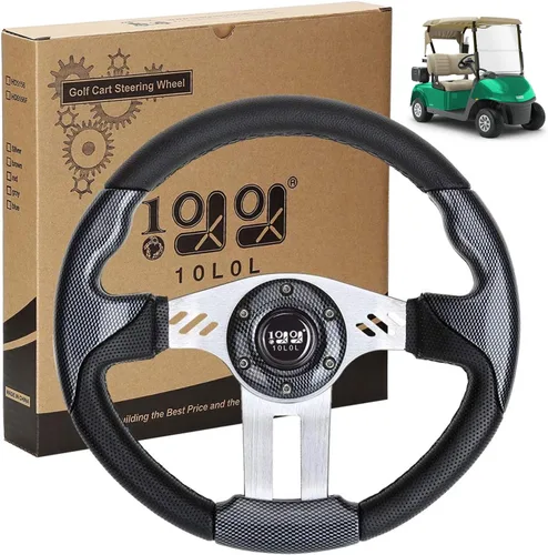 Vista 11 de 10L0L Volante de carrito de golf, diseño universal para Yamaha, EZGO RXV y TXT, Club Car DS, Club Car Precedent Tempo, la mayoría de los carritos