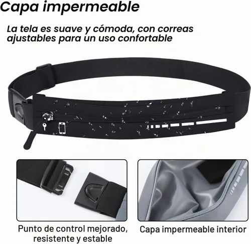 Vista 2 de Cangurera delgada para correr, 2 unidades, bolsa para correr