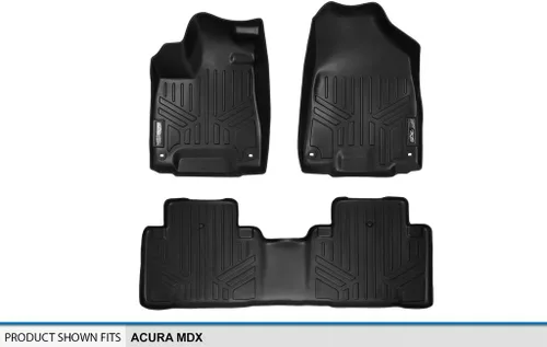 Vista 5 de SMARTLINER Juego de tapetes de piso de ajuste personalizado de 2 filas compatibles con Acura MDX 2014-2020