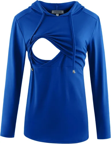 Vista 188 de GINKANA Sudadera con capucha para mujer, manga larga, lactancia materna, ropa casual