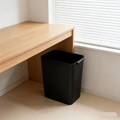 Vista 6 de Paquete de 3 cubos de basura de plástico negros de 4.5 galones, contenedor de basura