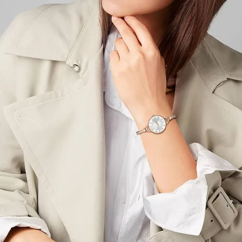 Vista 4 de Avaner Relojes de pulsera de diamantes de imitación para mujer: reloj de pulsera elegante de cuarzo analógico de oro rosa