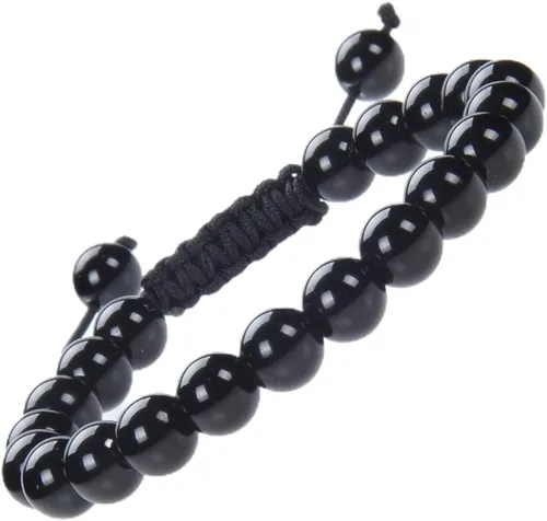 Vista 78 de MASSIVE BEADS - Pulseras ajustables unisex de cuentas de cristal de piedras preciosas con poder curativo natural, de macramé Piedras de 7 chakras