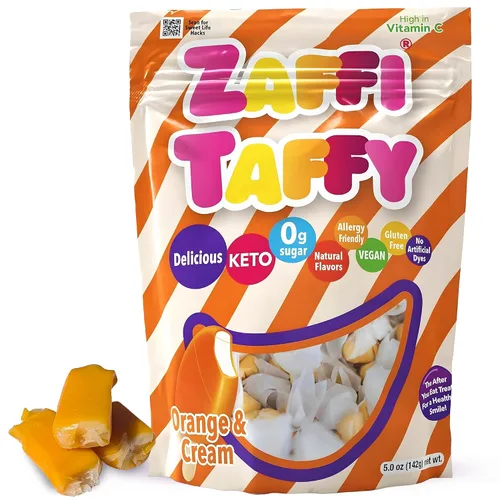 Vista 8 de Zaffi Taffy - Caramelos sin azúcar, sin tintes, aptos para dieta cetogénica y diabéticos, golosinas aprobadas por dentistas para niños