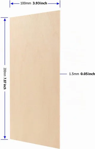 Vista 2 de MUKCHAP 80 hojas de madera para manualidades, hojas finas de madera de 1/16 x 4 x 8 pulgadas, hojas de madera contrachapada sin terminar