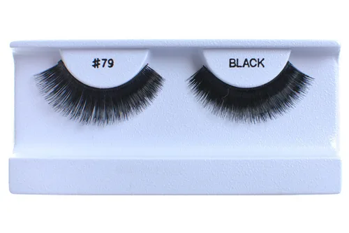 Vista 22 de 10 pares de pestañas postizas 100% cabello humano, negro natural #1