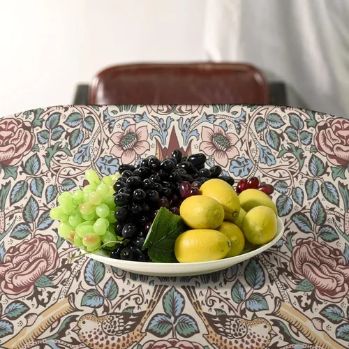 Vista 345 de Mantel Floral Retro de Pájaros, Diseño Original Bohemio William Morris Estampado Cubierta de Mesa para Hogar Picnic Fiesta Comedor Cocina William
