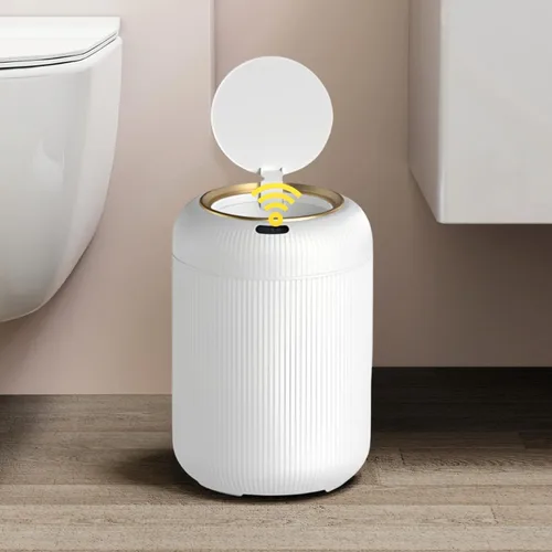 Vista 12 de URALFA - Cubo de basura con sensor de movimiento y tapa, 3 galones / 11 L, cubo de basura automático para baño, cubo de basura sin contacto, cubo