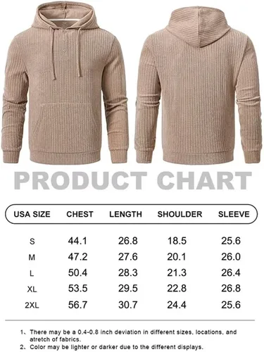 Vista 6 de Tyhengta Sudaderas con capucha Henley para hombre