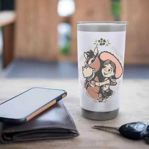 Vista 7 de Disney and Pixar's Toy Story 5 Jessie Hugging Bullseye - Vaso aislado de acero inoxidable Blanco