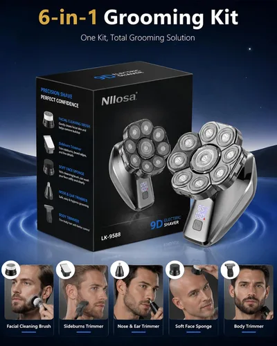 Vista 7 de Afeitadoras de cabeza para hombres calvos LK9588HGQ0901B Chapado en plata