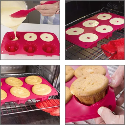 Vista 7 de Webake Fancy - Molde de silicona antiadherente para tartas, molde para hornear pasteles Kugelhopf, paquete de 2