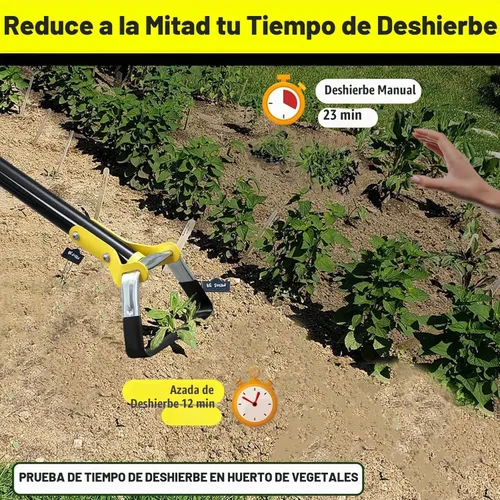 Vista 8 de Azada de jardín para desmalezar – Hoja afilada de empuje, azada de estribo de acero inoxidable, ajustable de 30 a 54 pulgadas, herramienta de azada