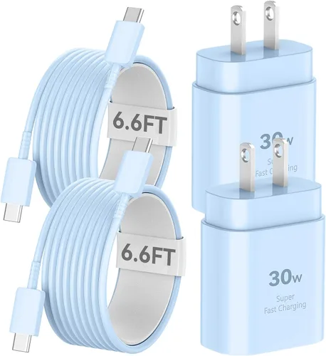 Vista 9 de Cargador de teléfono 17, 16, 15, carga rápida, bloque de carga USB C de 30 W con cable de carga C de 6.6 pies de largo para teléfono 17, 16, 15 Pro