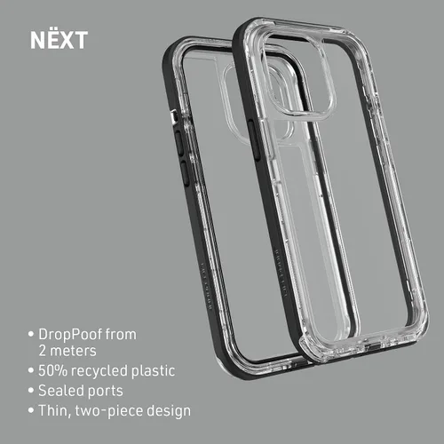 Vista 5 de LifeProof NEXT SERIES - Funda para iPhone 13 Pro (solamente) - Cristal negro (transparente/negro)