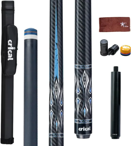Vista 16 de CRICAL Carbon Fiber Pool Cue Stick 58in Low Deflection Billiard Cue